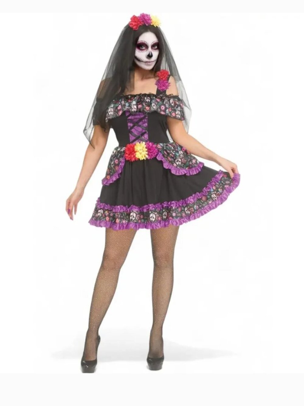 Scream Skull Calaveras Halloween Costume 14/16 Ghost Face Lives Sugar Womens